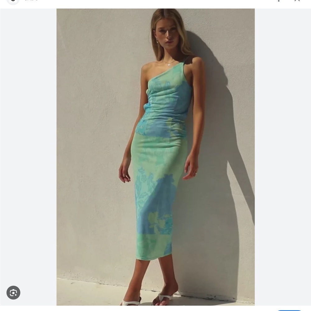 NWOT Sabo Skirt Taliah Asymmetrical One Shoulder Midi Dress Size L USA 8